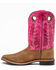 Image #3 - Shyanne Little Girls' Lainie Western Boots - Square Toe, Brown/pink, hi-res
