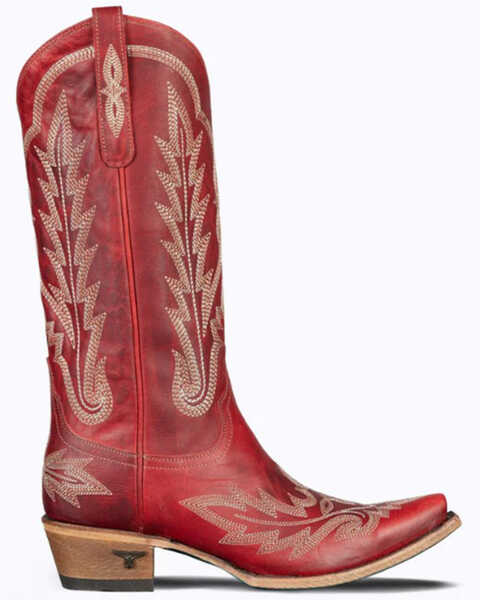 Image #2 - Lane Women's Lexington Western Boots - Snip Toe, Ruby, hi-res