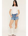 Image #1 - Wrangler Women's Tallulah Medium Wash High Rise Cowboy Denim Shorts, Medium Wash, hi-res