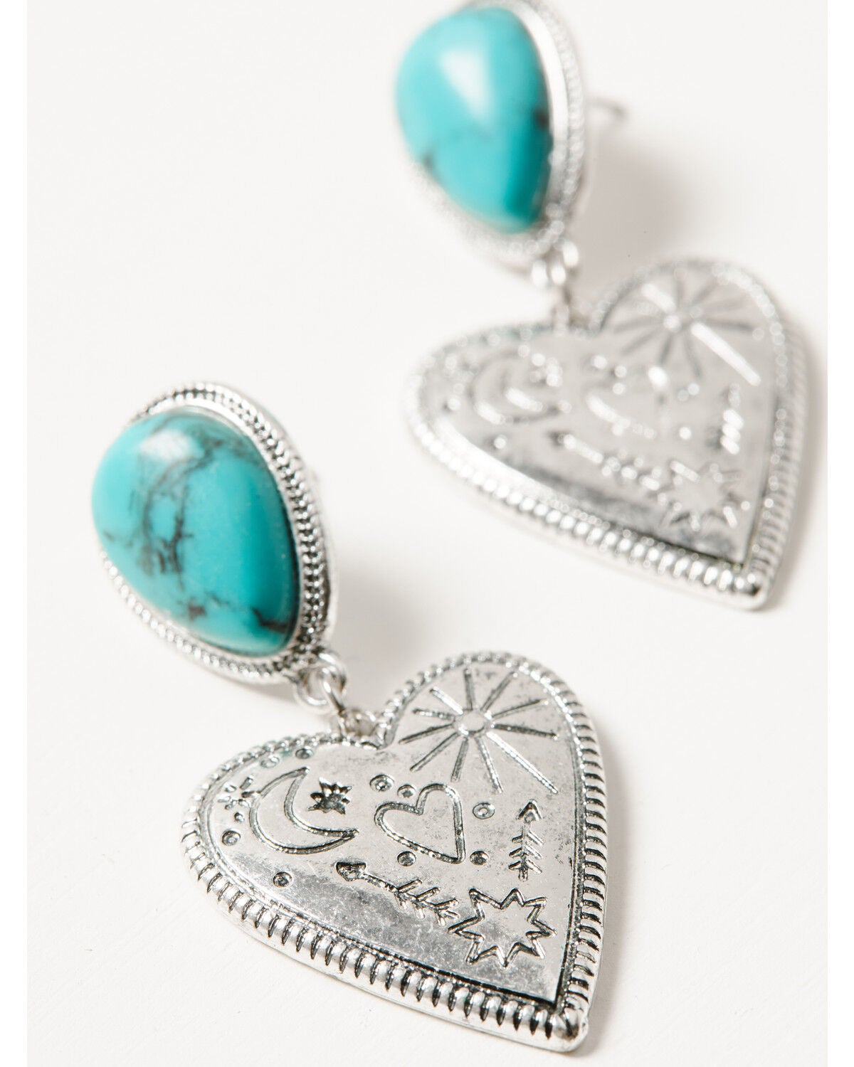Image #2 - Shyanne Women's Heart Dangle Statement Earrings, Silver, hi-res