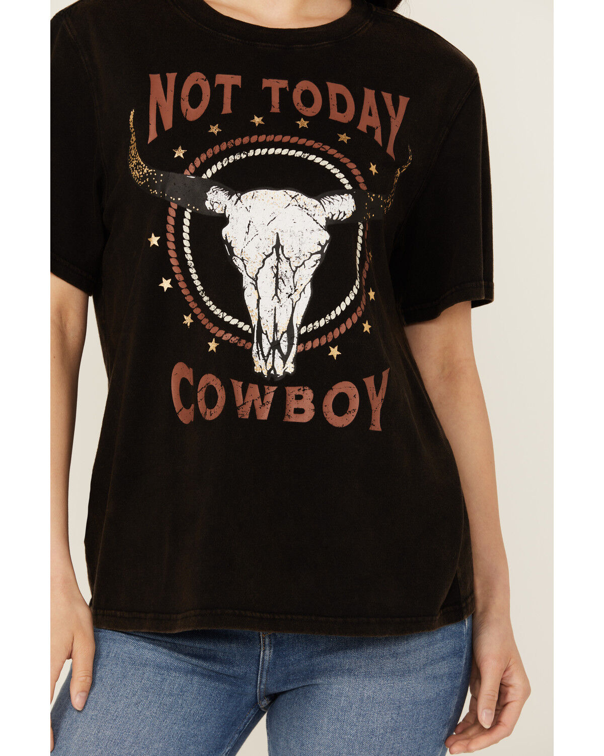 Image #3 - Idyllwind Women's Not Today Cowboy Boyfriend Fit Short Sleeve Graphic Tee, Black, hi-res