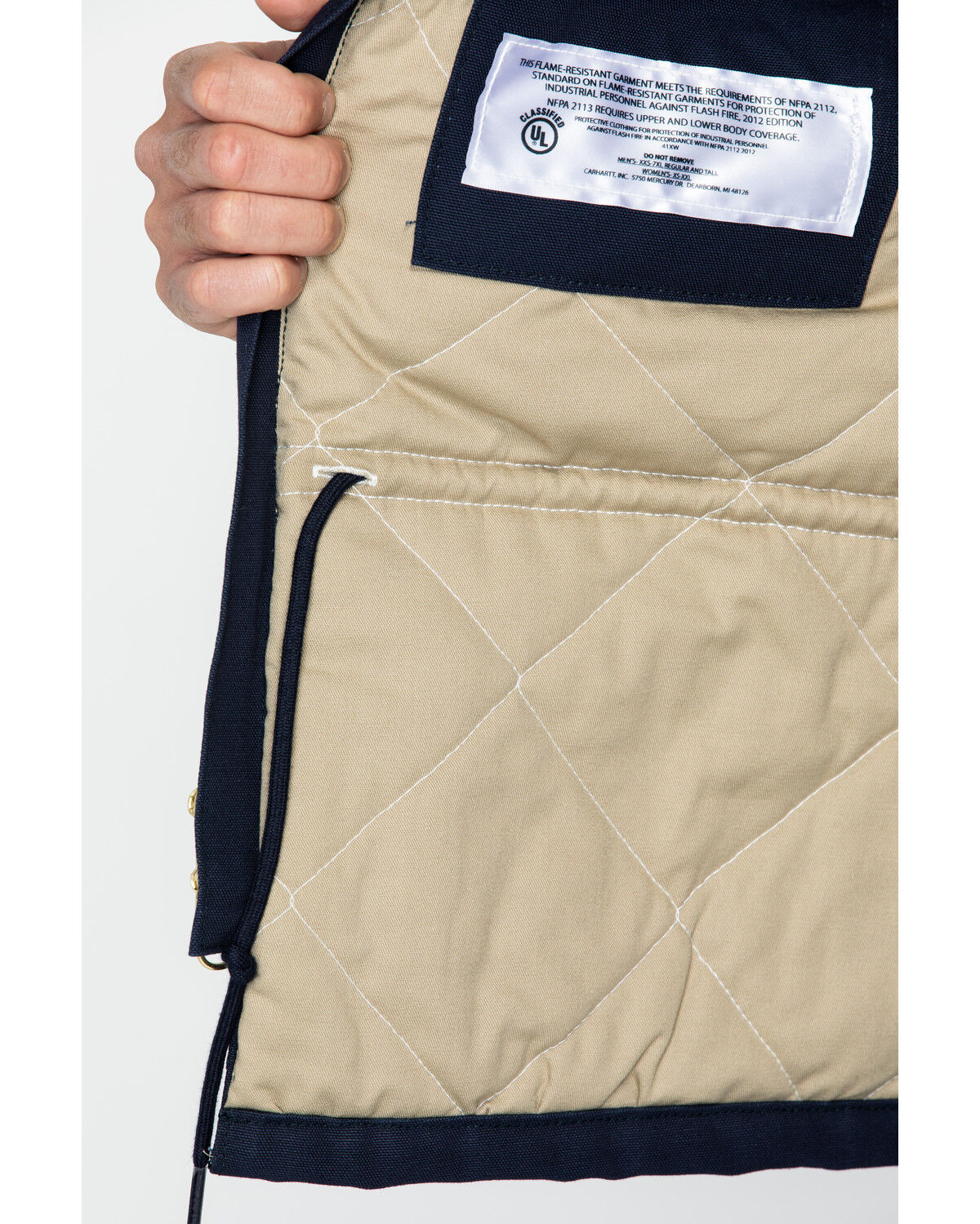 Image #5 - Carhartt Men's FR Duck Traditional Coat, Navy, hi-res