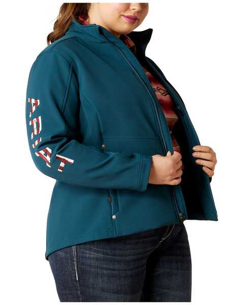 Image #2 - Ariat Women's New Team Patriot Softshell Jacket - Plus , Blue, hi-res