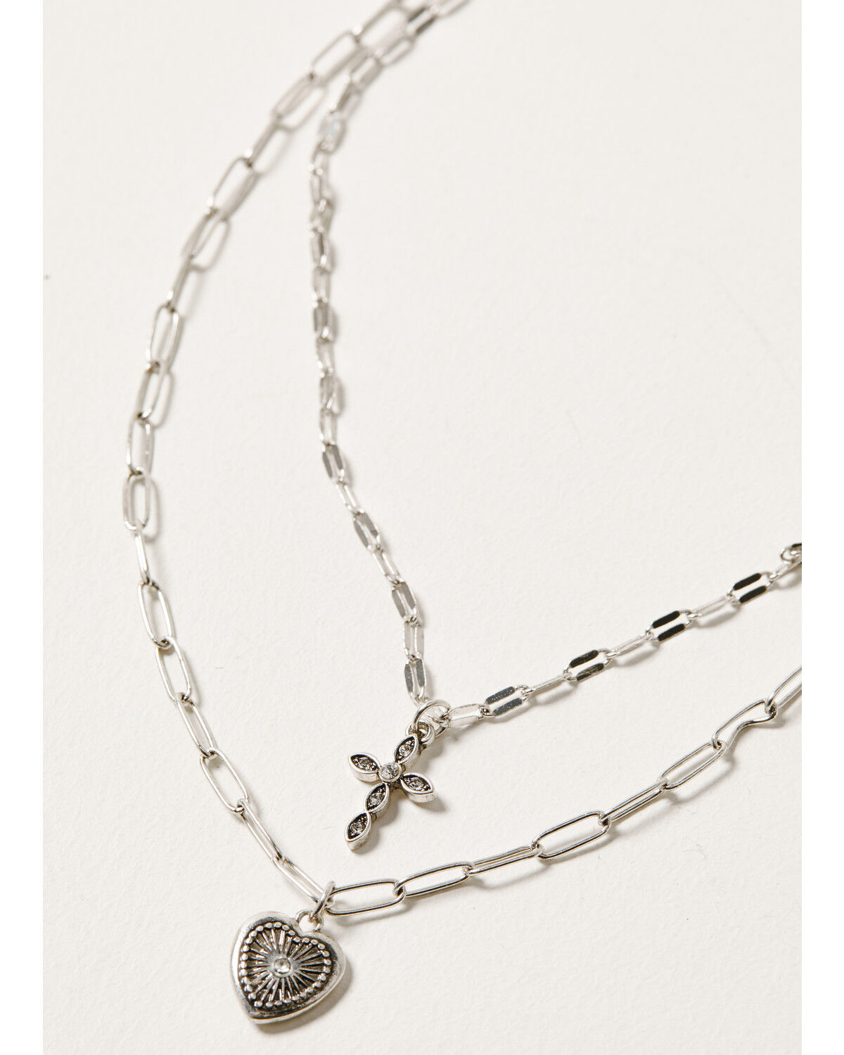 Image #3 - Shyanne Women's Cross & Heart Layered Jewelry Set, Silver, hi-res