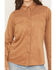 Image #3 - Shyanne Women's Faux Suede Lace Yoke Long Sleeve Button-Down Western Shirt, Tan, hi-res
