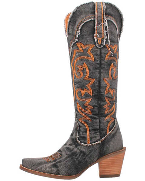 Image #3 - Dingo Women's Texas Tornado Tall Western Boots - Pointed Toe , Black, hi-res