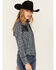 Image #2 - Idyllwind Women's Brooks Print Fringe Long Sleeve Button Down Shirt, Navy, hi-res