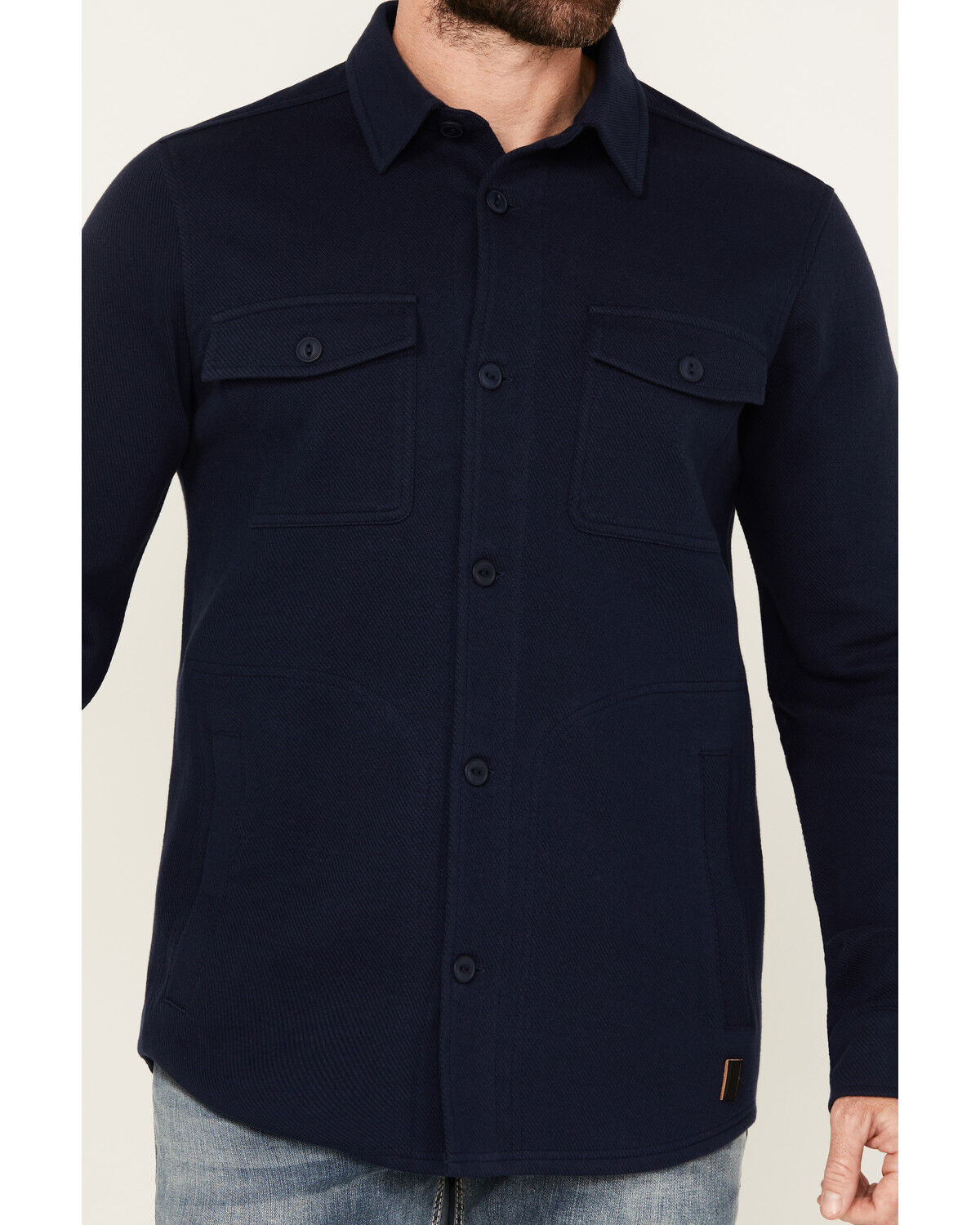 Image #3 - Brothers and Sons Men's Wheeler Solid Long Sleeve Button-Down Western Shirt, Navy, hi-res