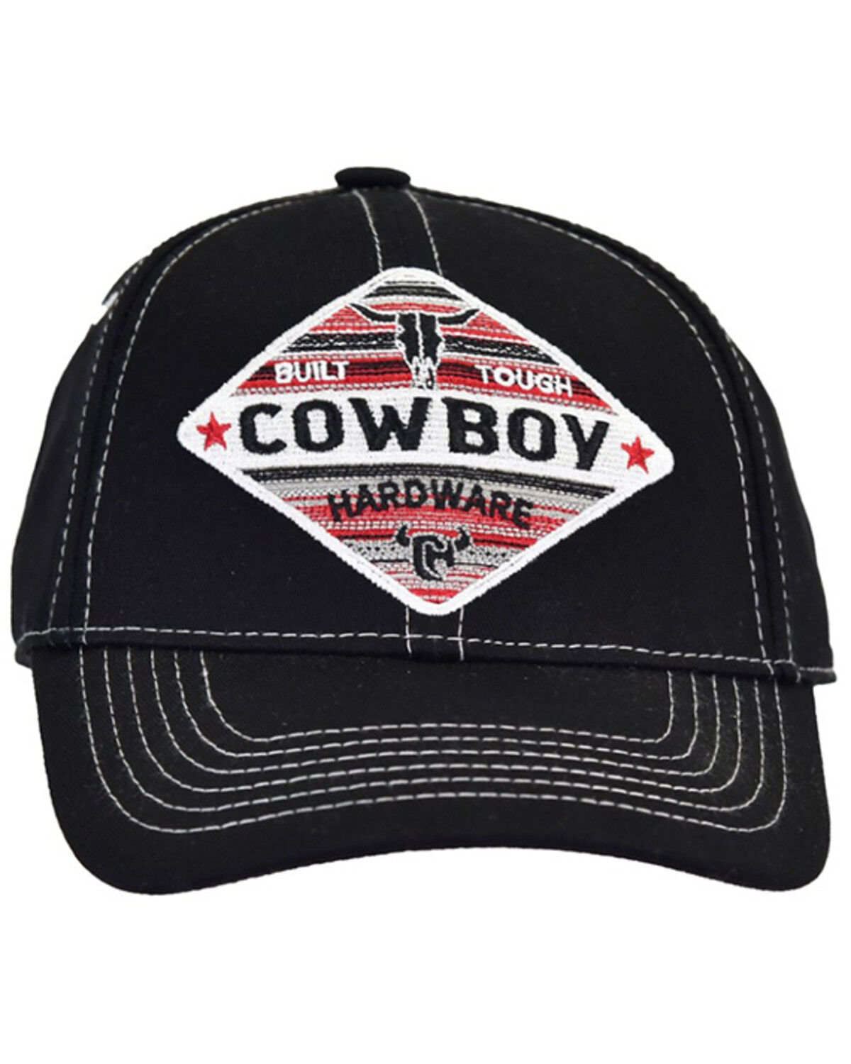 Image #1 - Cowboy Hardware Boys' Built Tough Shield Ball Cap, Black, hi-res