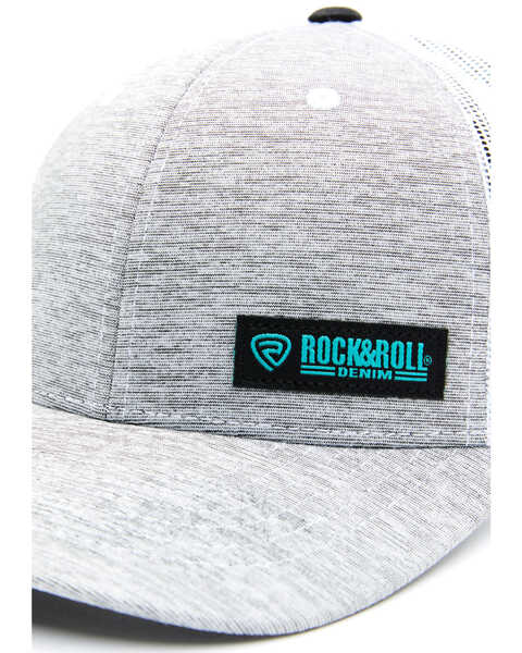 Rock & Roll Denim Men's Corner Logo Patch Mesh-Back Ball Cap , Grey, hi-res