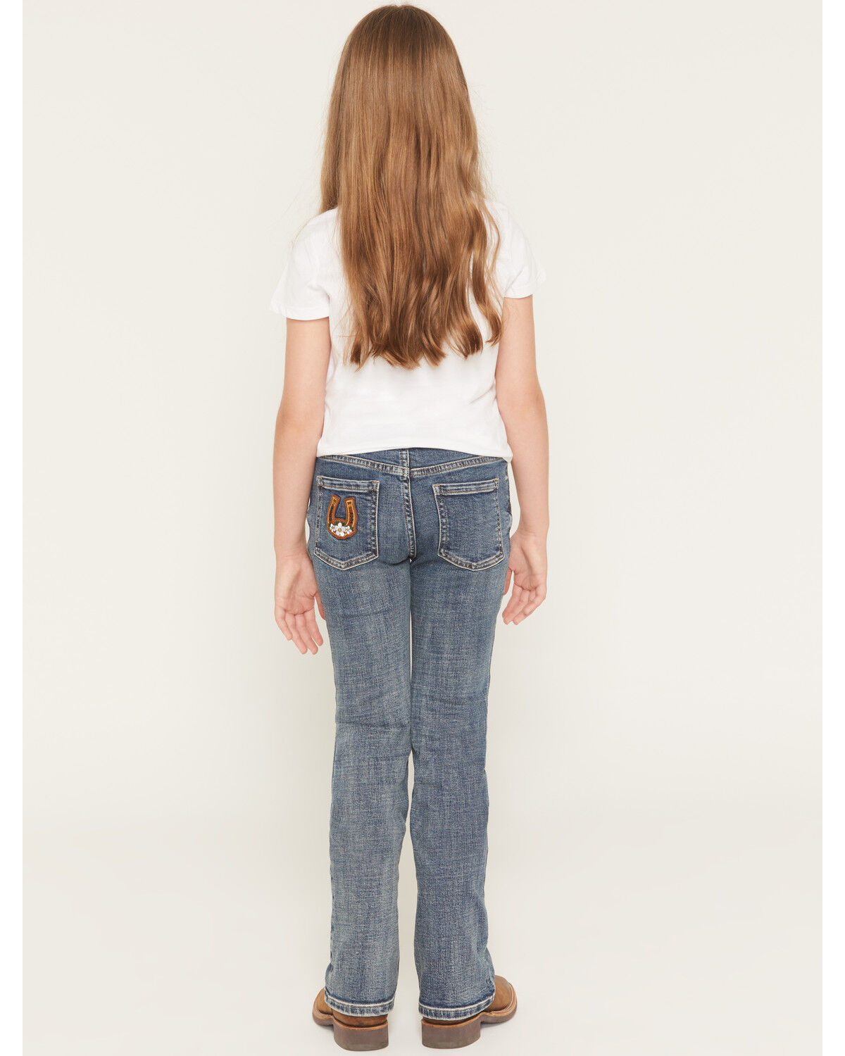 Image #3 - Shyanne Girls' Cass Patchwork Mid Rise Bootcut Stretch Denim Jeans, Medium Wash, hi-res