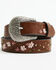 Image #1 - Shyanne Women's Floral Embroidered Belt, Brown, hi-res