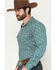 Image #2 - Rock & Roll Denim Men's Floral Print Long Sleeve Snap Stretch Western Shirt, Turquoise, hi-res