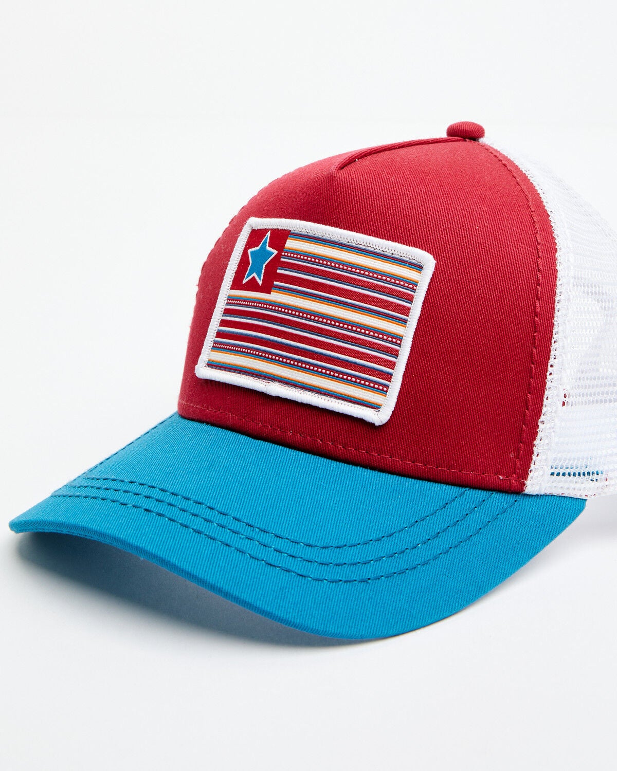 Cruel Girl Girls' Flag Patch Ball Cap, Red/white/blue, hi-res