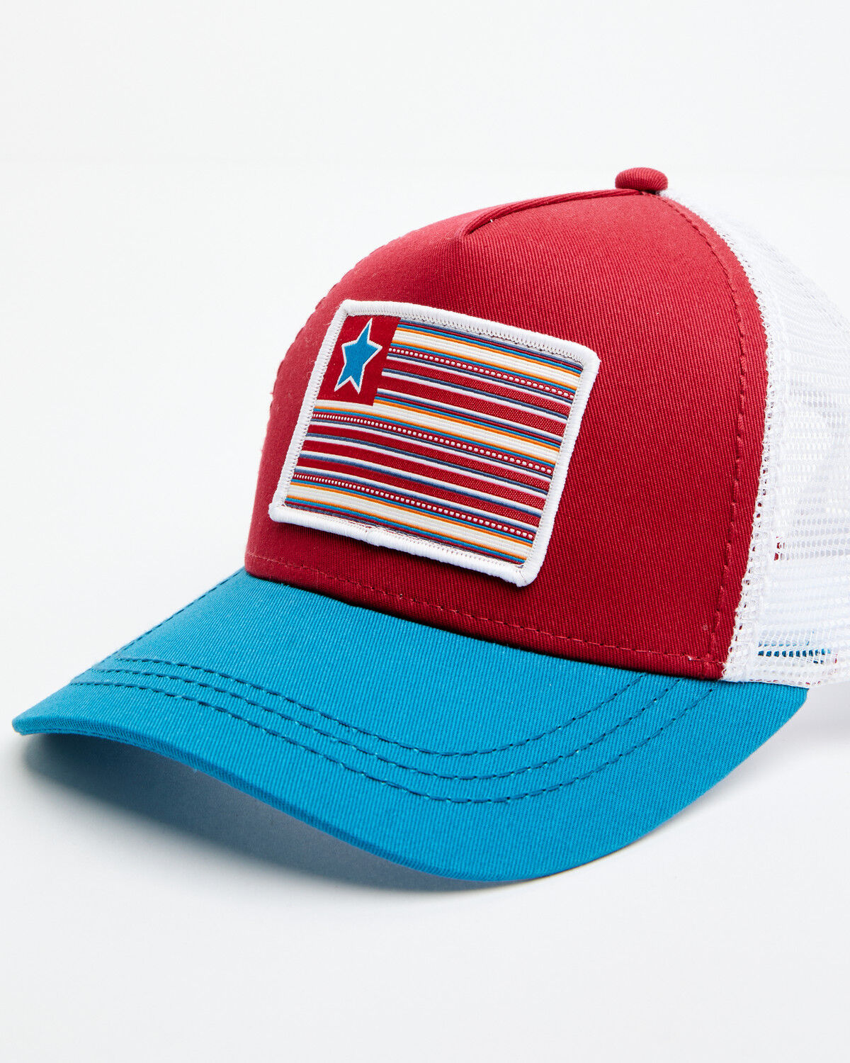 Image #1 - Cruel Girl Girls' Flag Patch Ball Cap, Red/white/blue, hi-res