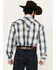 Image #4 - Stetson Men's Plaid Print Long Sleeve Pearl Snap Western Shirt, Blue, hi-res