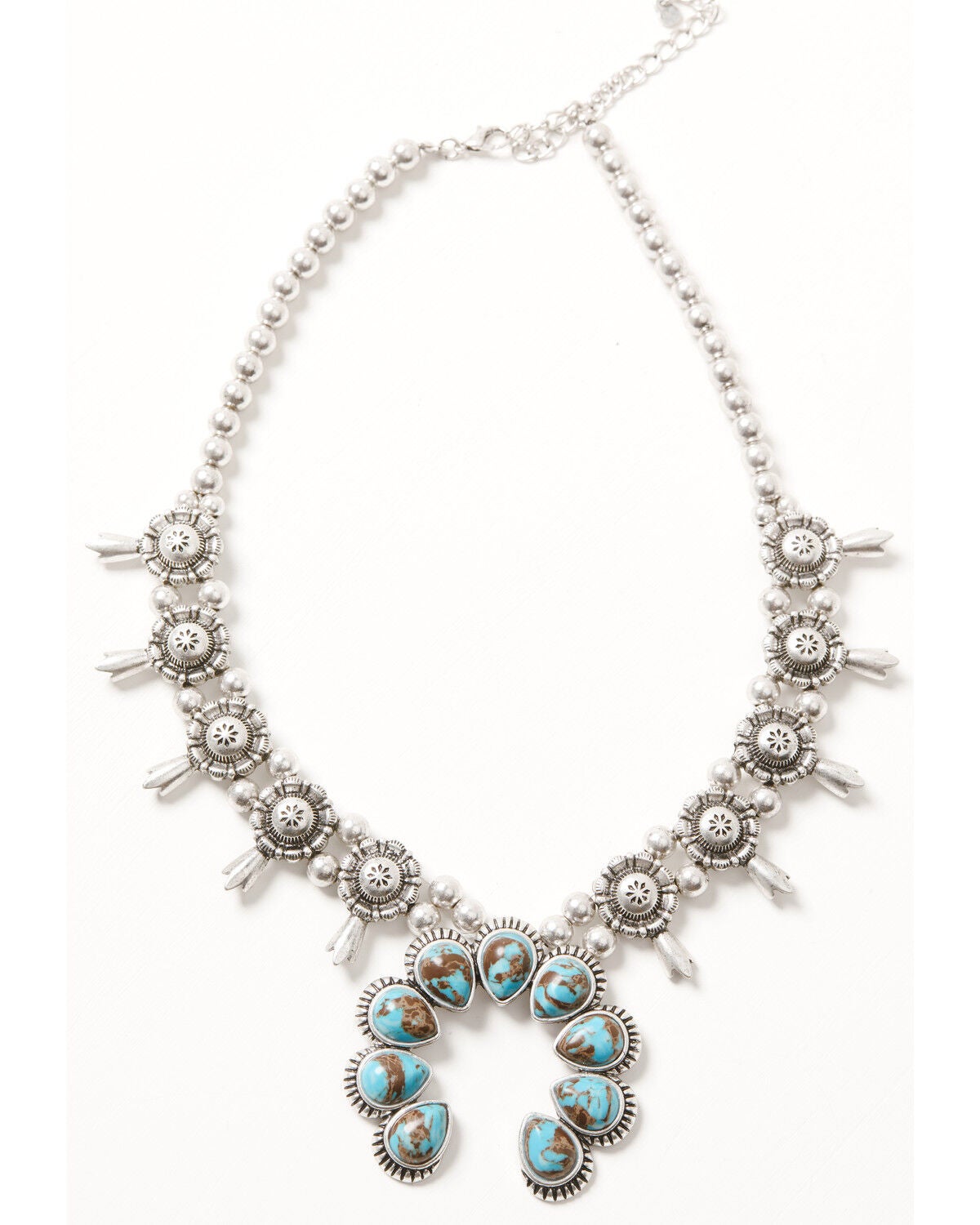 Idyllwind Women's Floral Squash Blossom Statement Necklace, Silver, hi-res
