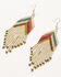 Ink + Alloy Women's Ivory & Muted Multicolored Chevron Fringe Earrings , Multi, hi-res