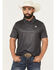 Image #1 - Rock & Roll Denim Men's Geo Print Short Sleeve Button-Down Stretch Polo Shirt, Black, hi-res