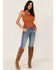 Shyanne Women's Swiss Dot Embroidered Smocked Waist Tank Top, Brown, hi-res