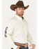Image #2 - RANK 45® Men's Solid Twill Logo Long Sleeve Button-Down Western Shirt , Cream, hi-res