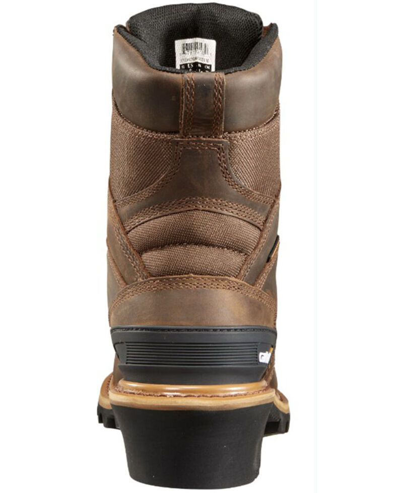 Carhartt 8" Crazy Horse Brown Waterproof Insulated Logger Boot - Composite Toe, Crazyhorse, hi-res