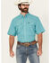 Image #1 - Wrangler Men's Solid Short Sleeve Snap Performance Western Shirt, Turquoise, hi-res
