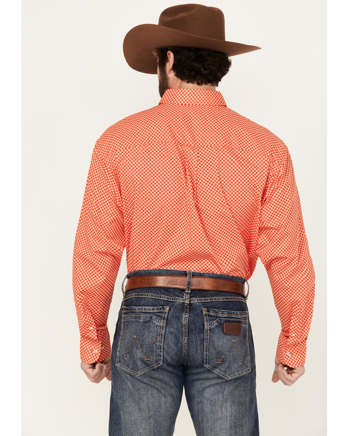 Image #4 - George Strait by Wrangler Men's Geo Print Long Sleeve Button-Down Stretch Western Shirt, Red, hi-res