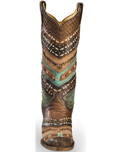 Image #4 - Corral Women's Embroidery and Studs Western Boots - Snip Toe, , hi-res