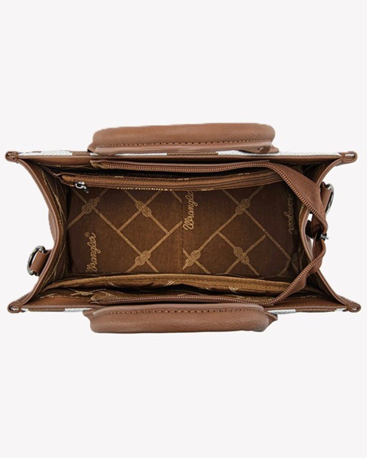 Image #3 - Wrangler Women's Cow Print Crossbody Tote, Brown, hi-res