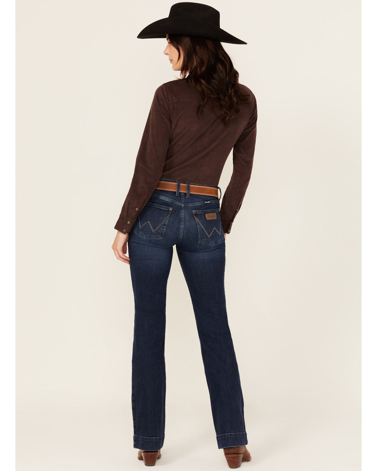 Image #3 - Wrangler Retro Women's Cassie Dark Wash Mid Rise Trouser Stretch Denim Jeans, Dark Wash, hi-res
