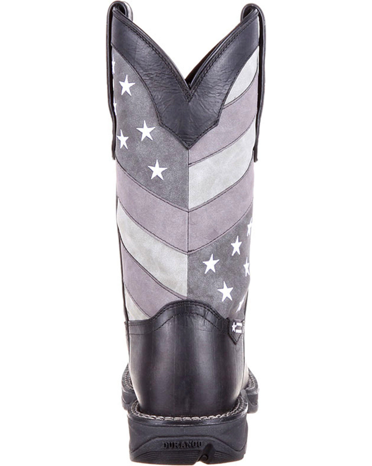 Image #7 - Durango Men's Rebel Faded Flag Western Performance Boots - Broad Square Toe, Black, hi-res