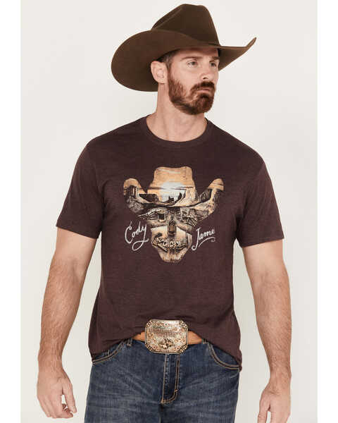 Cody James Men's Skull Scene Short Sleeve Graphic T-Shirt, Rust Copper, hi-res