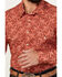 Image #3 - Rock & Roll Denim Men's Paisley Print Long Sleeve Snap Stretch Western Shirt, Red, hi-res