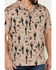 Cinch Men's Camp Tumbleweed Cactus Skull Short Sleeve Button-Down Western Shirt, Beige/khaki, hi-res