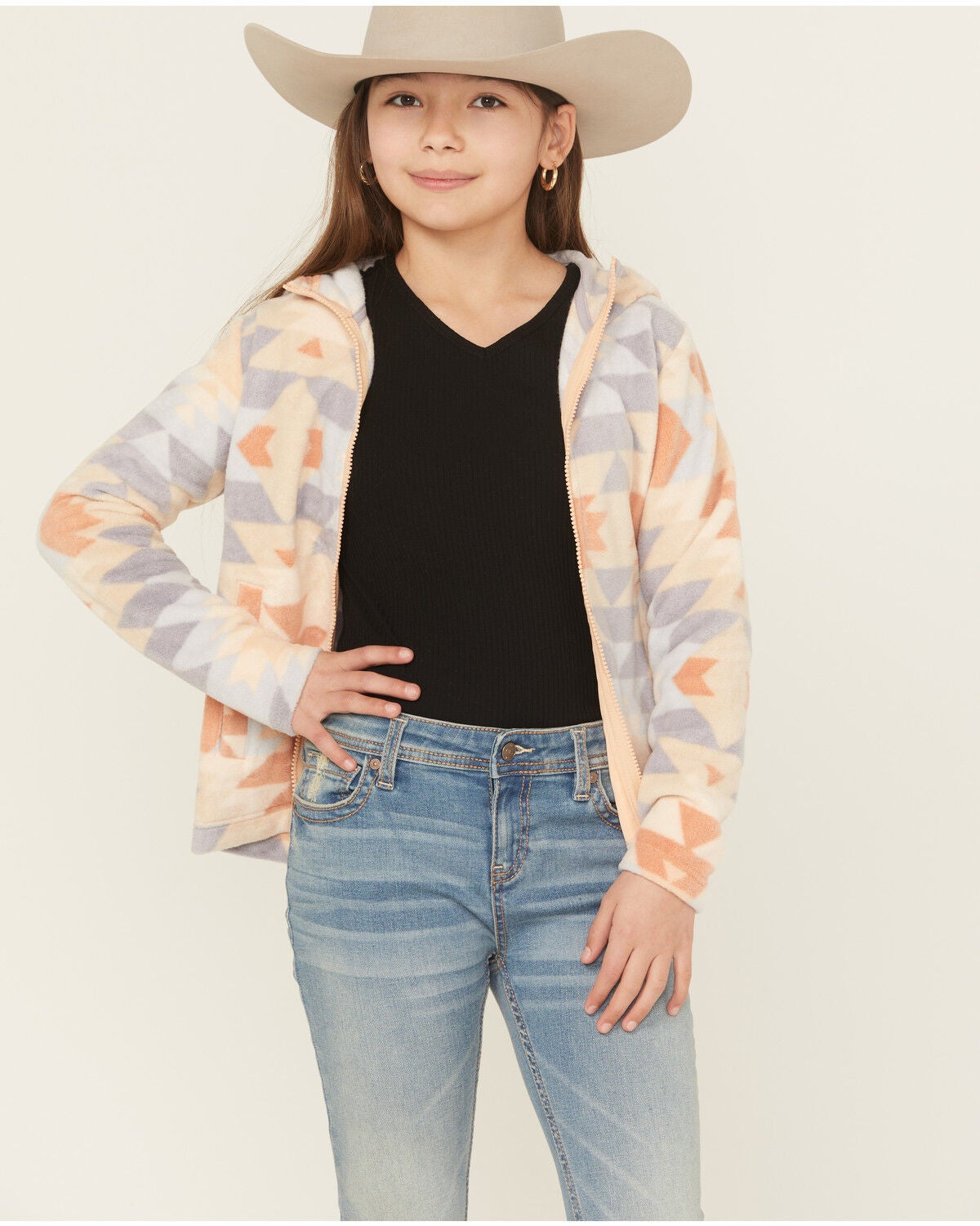 Cruel Girl Girls' Polar Fleece Jacket, Light Pink, hi-res