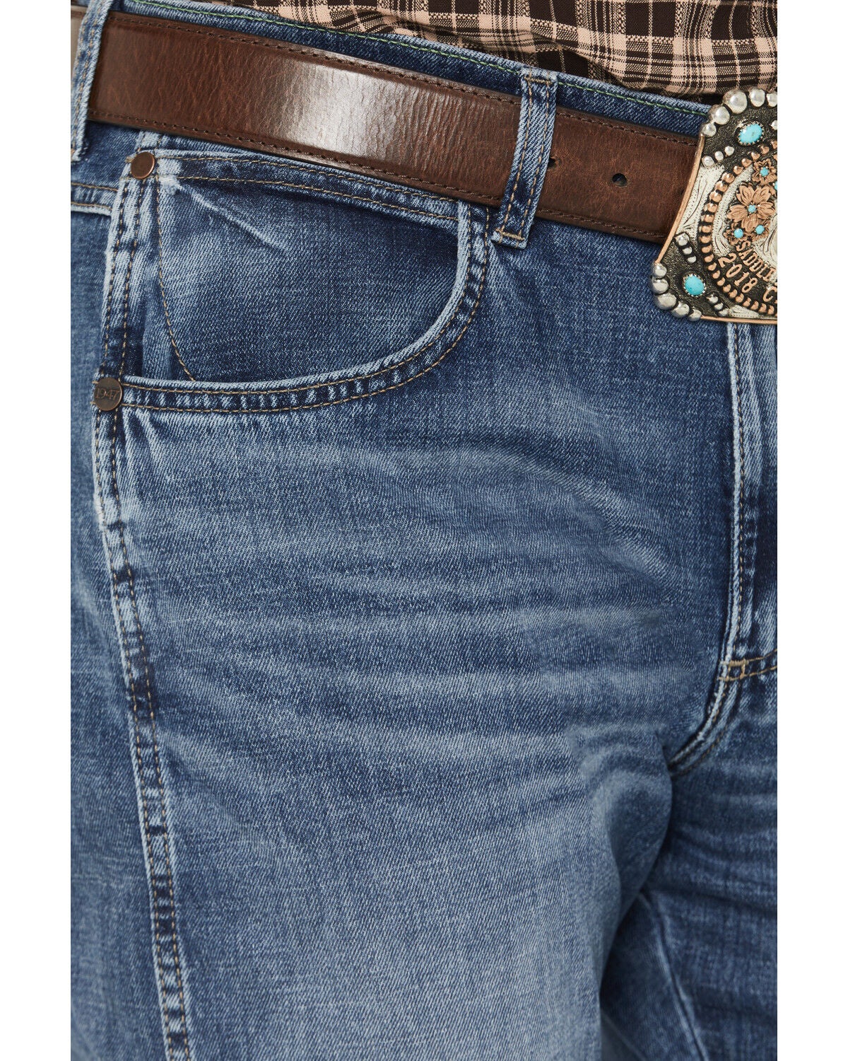 Image #2 - Wrangler Retro Men's 88MWZ Eastside Medium Wash Slim Straight Stretch Denim Jeans, Medium Wash, hi-res