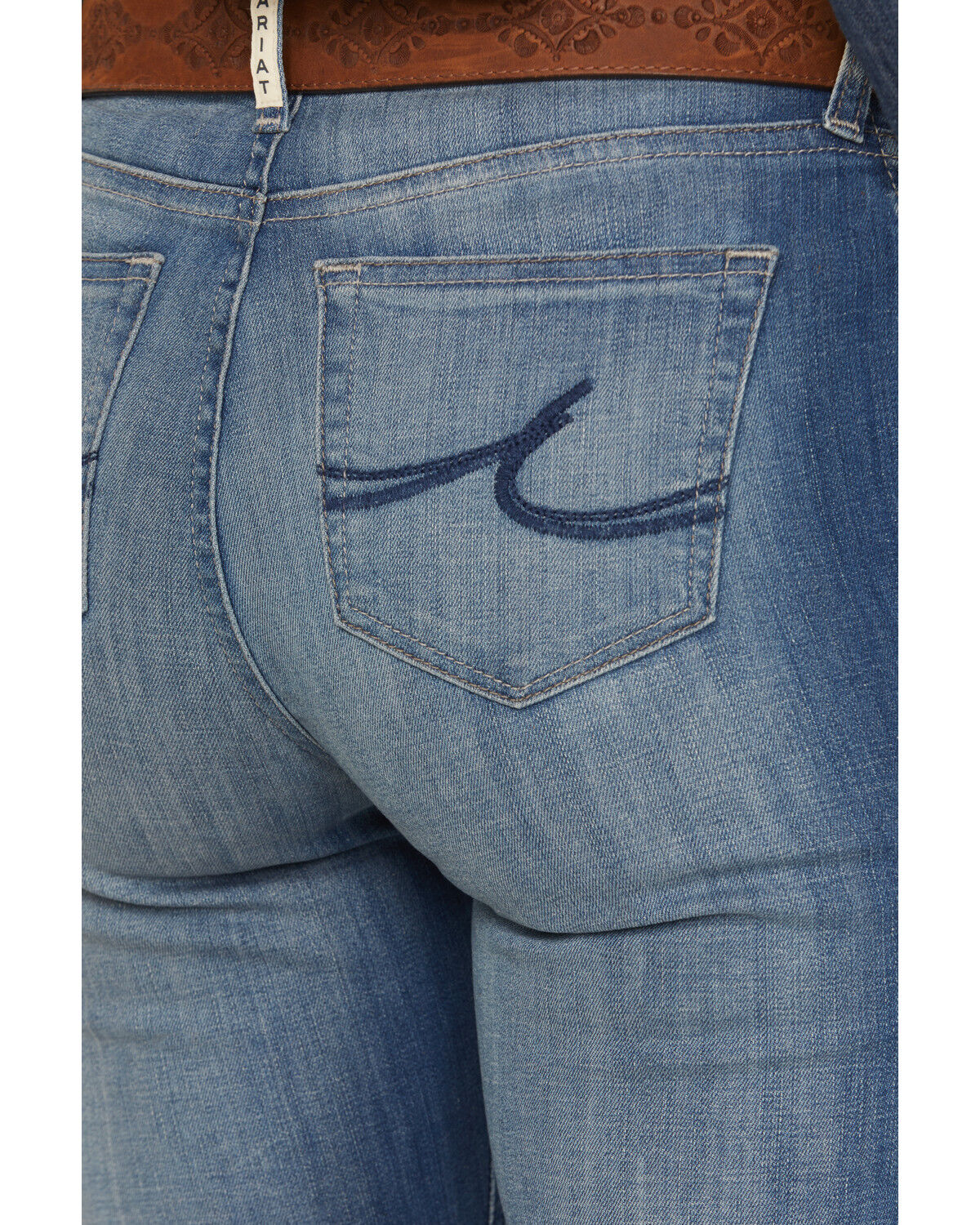 Image #2 - Ariat Women's Elaina Medium Wash High Rise Slim Trouser Stretch Denim Jeans, Medium Wash, hi-res