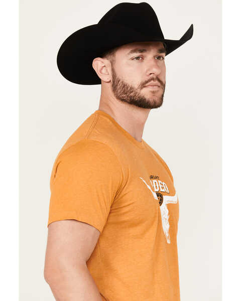 Image #2 - Ariat Men's Rodeo Skull Short Sleeve Graphic T-Shirt, Gold, hi-res