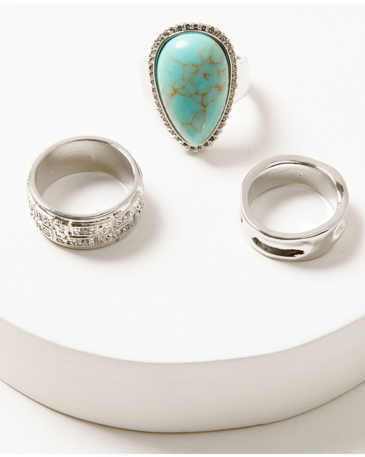 Image #1 - Shyanne Women's Teardrop Ring Set - 3 Piece, Silver, hi-res