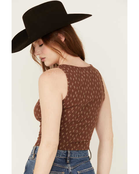 Image #4 - Cleo + Wolf Women's Adriel Ribbed Knit Cropped Tank Top , Lt Brown, hi-res