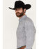 Ariat Men's Oliver Print Long Sleeve Button-Down Western Shirt, Navy, hi-res