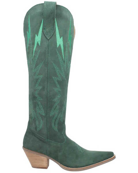 Image #2 - Dingo Women's Thunder Road Western Performance Boots - Pointed Toe, Green, hi-res