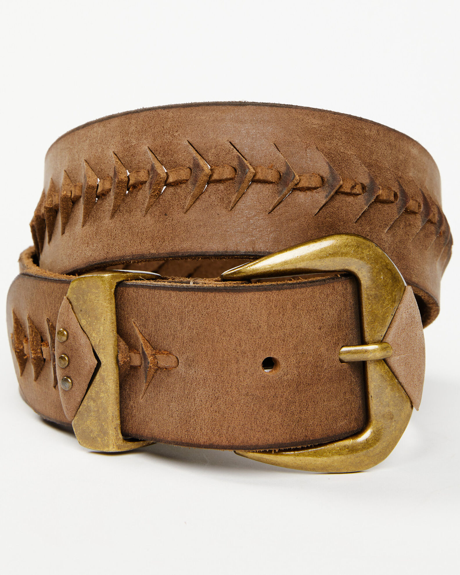 Cleo Wolf Women s Brass Buckle Lace Detail Western Belt Sheplers