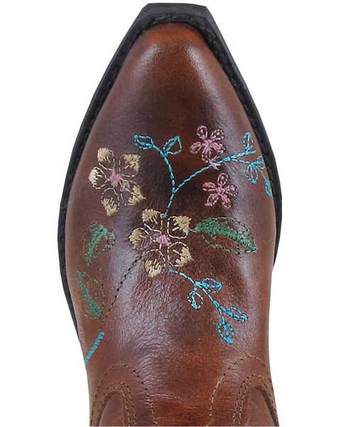 Image #2 - Smoky Mountain Little Girls' Florence Embroidered Western Boots - Snip Toe, Brown, hi-res