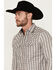 Image #2 - Moonshine Spirit Men's Southern Boy Striped Long Sleeve Pearl Snap Western Shirt, Cream, hi-res