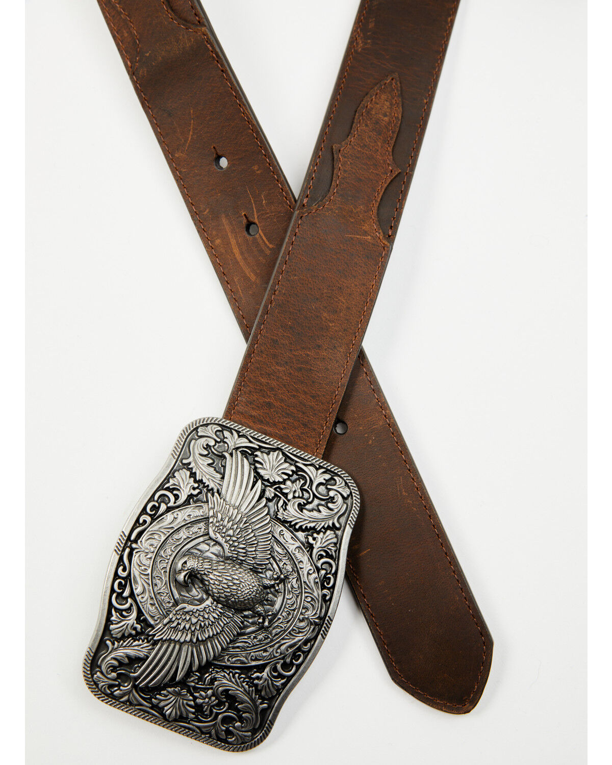 Image #1 - Cody James Men's Lawson Eagle Buckle Belt, Brown, hi-res