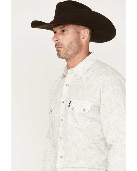 Image #2 - Cinch Men's Modern Fit Large Paisley Print Long Sleeve Snap Western Shirt , Cream, hi-res