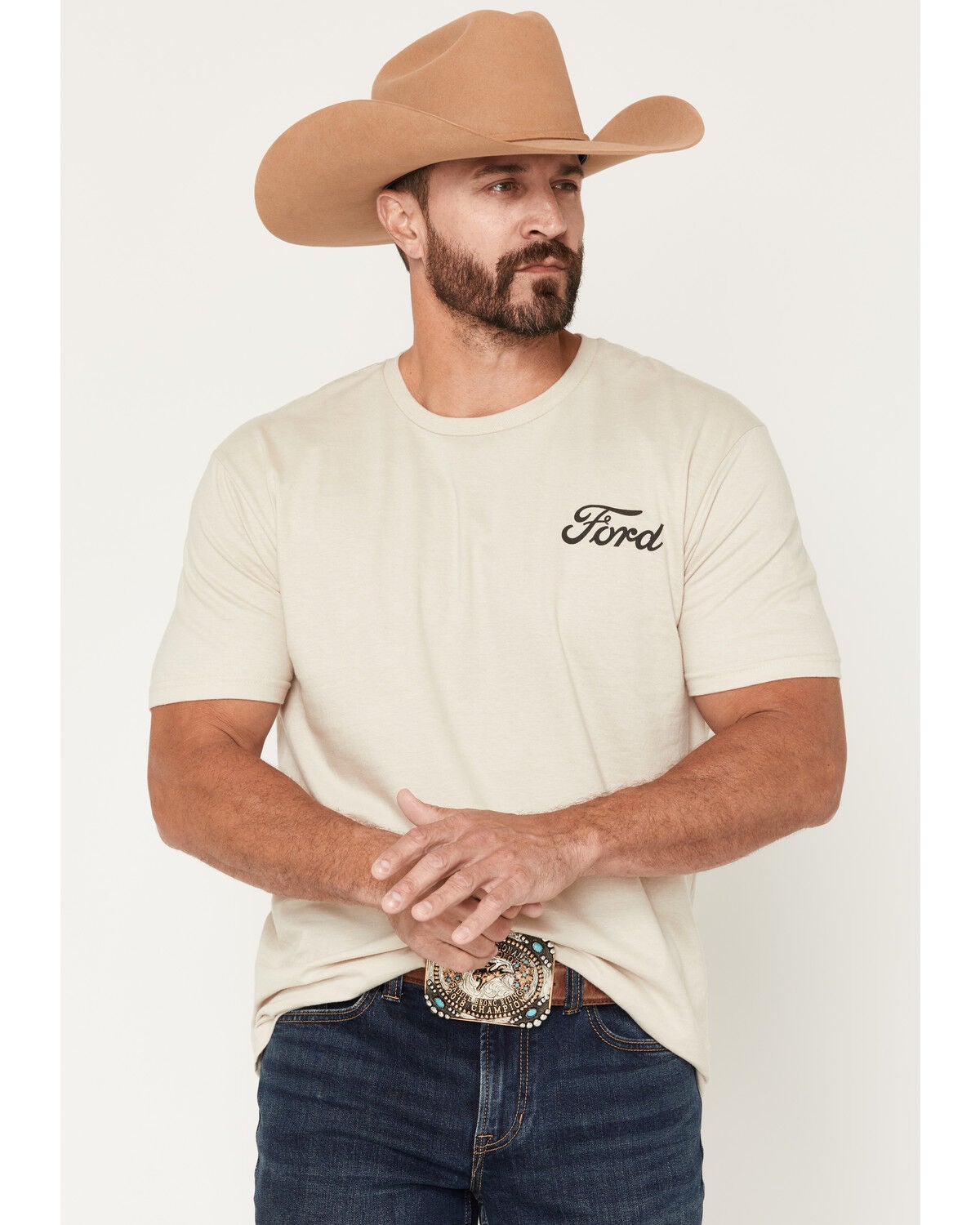 Image #4 - Buckwear Men's Boot Barn Exclusive Ford Desert Truck Short Sleeve Graphic T-Shirt, Sand, hi-res