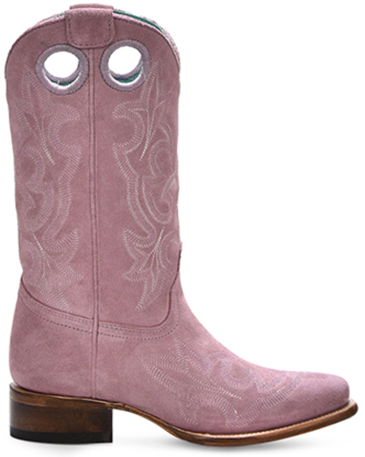 Image #2 - Corral Girls' Suede Western Boots - Square Toe, Lavender, hi-res